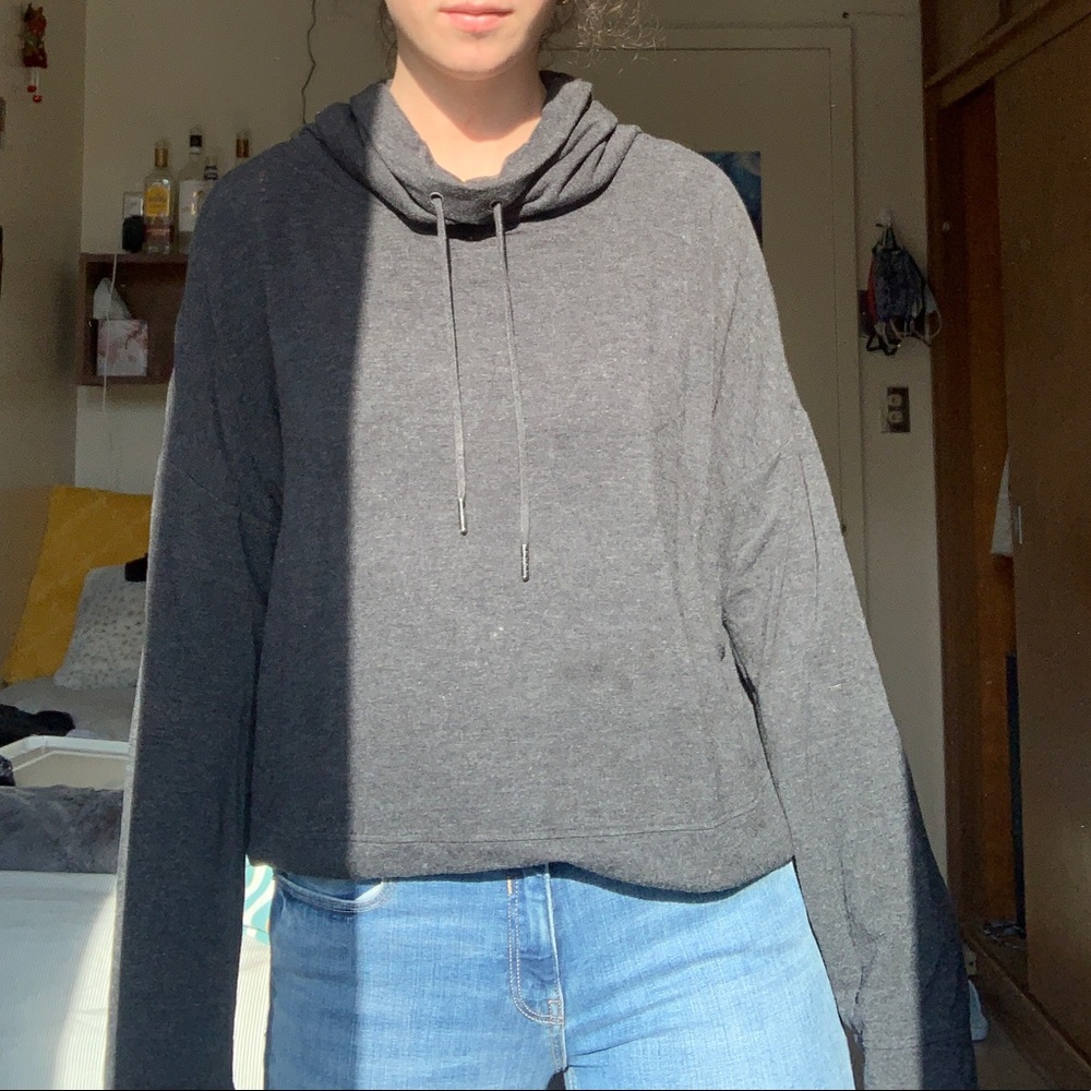 grey cowl neck